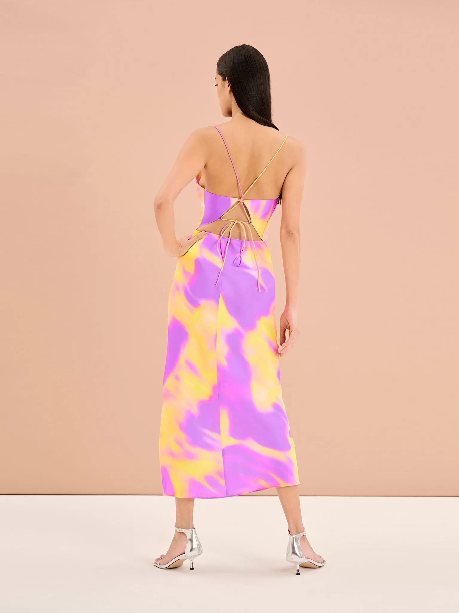 Riviera Dress in Abstract Fluoro Print