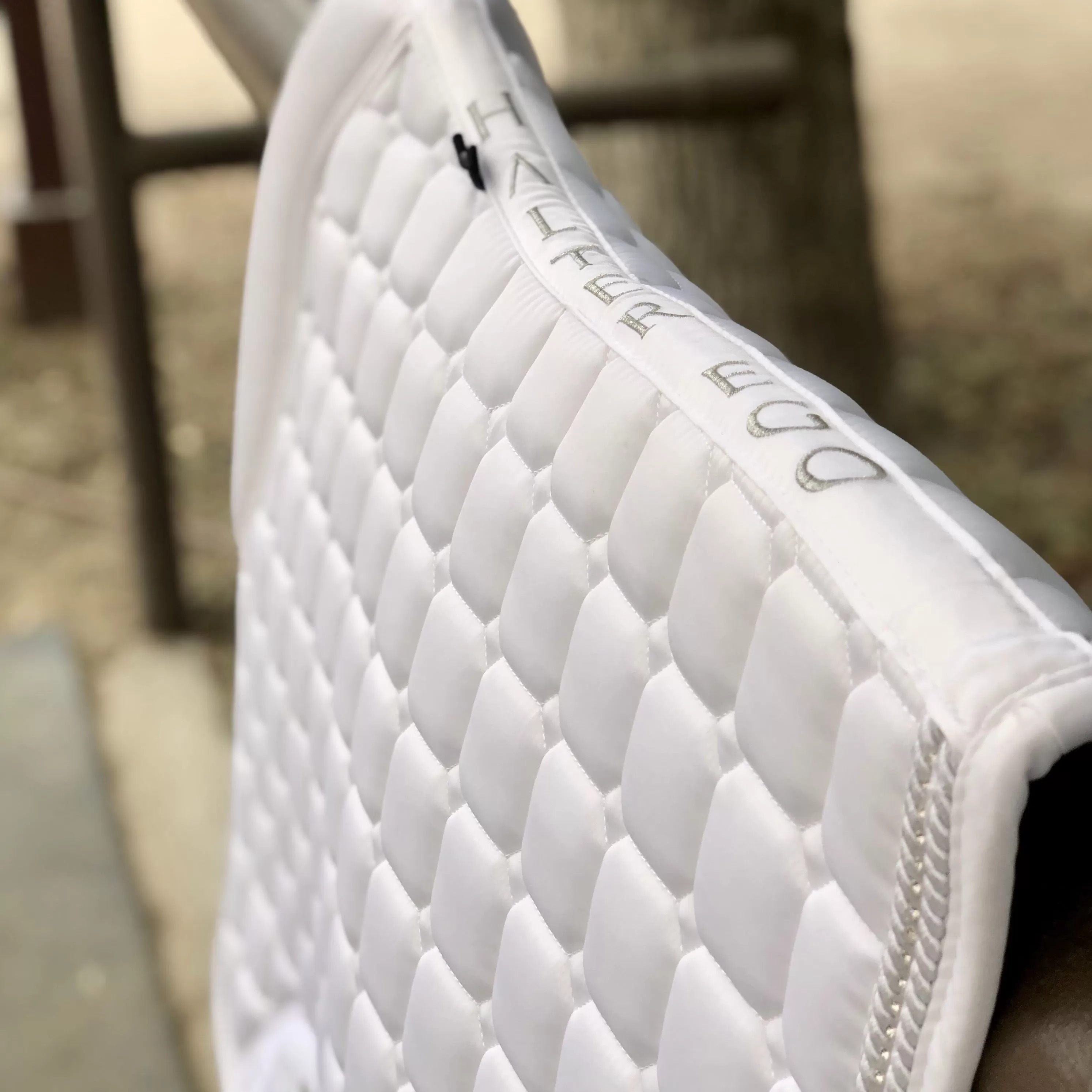 Satin Classic Dressage Saddle Pad - White