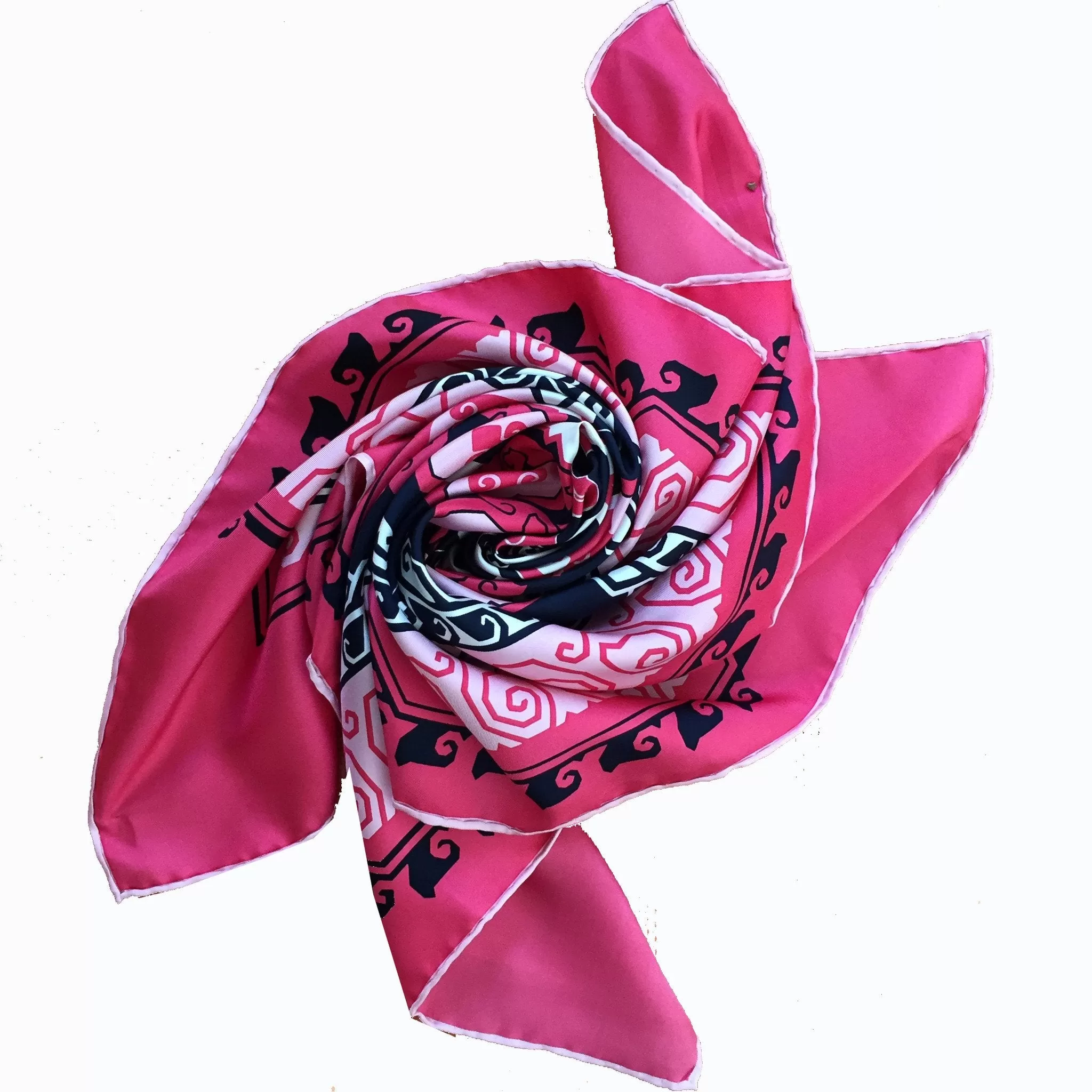 Silk Scarf Moroccan Geo Pink