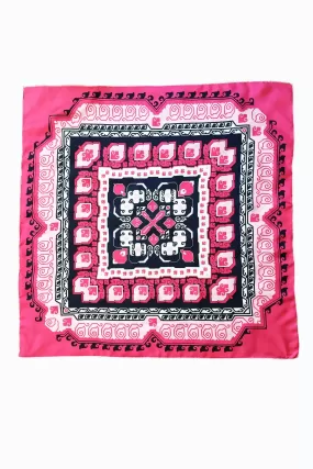 Silk Scarf Moroccan Geo Pink