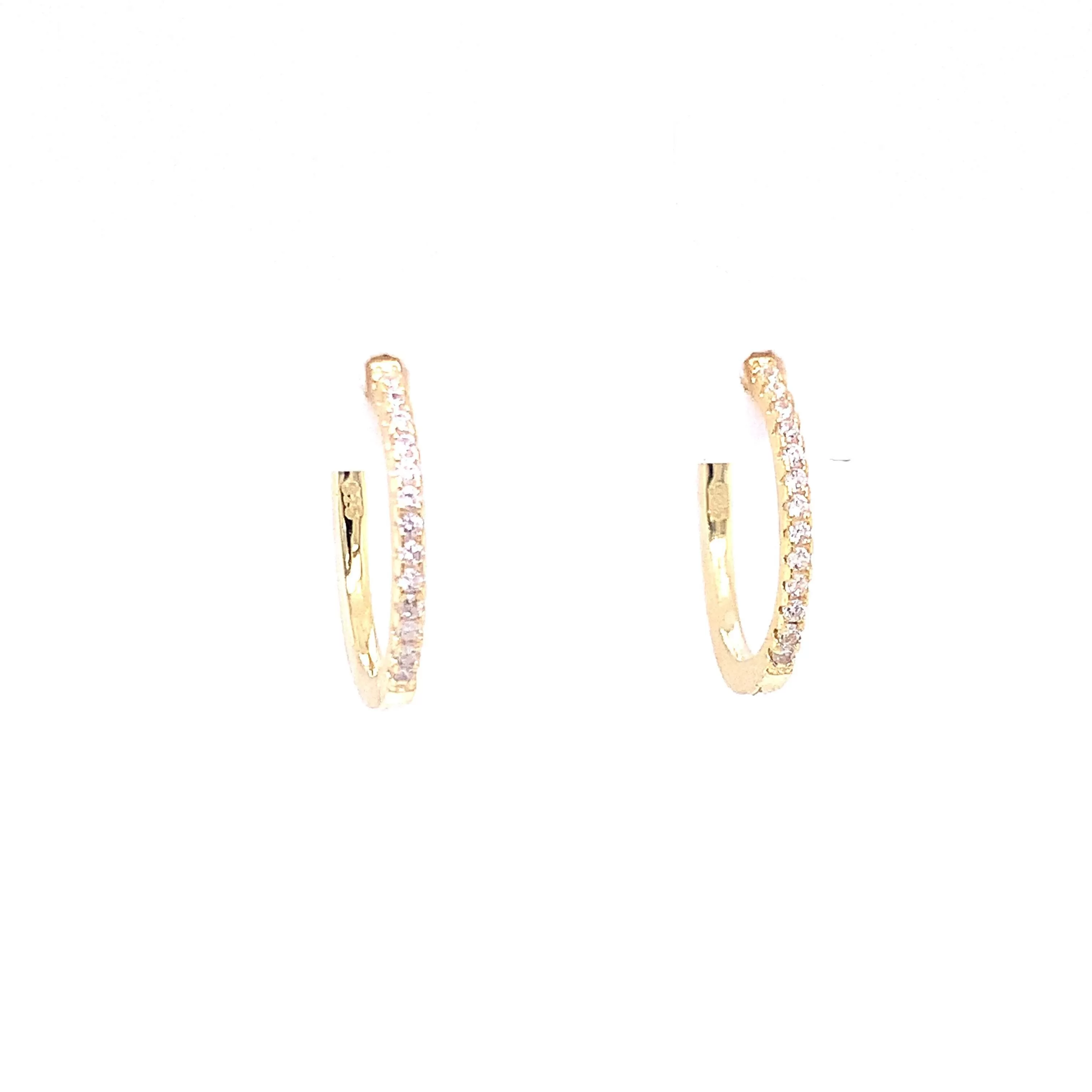 Small Oval CZ Hoops