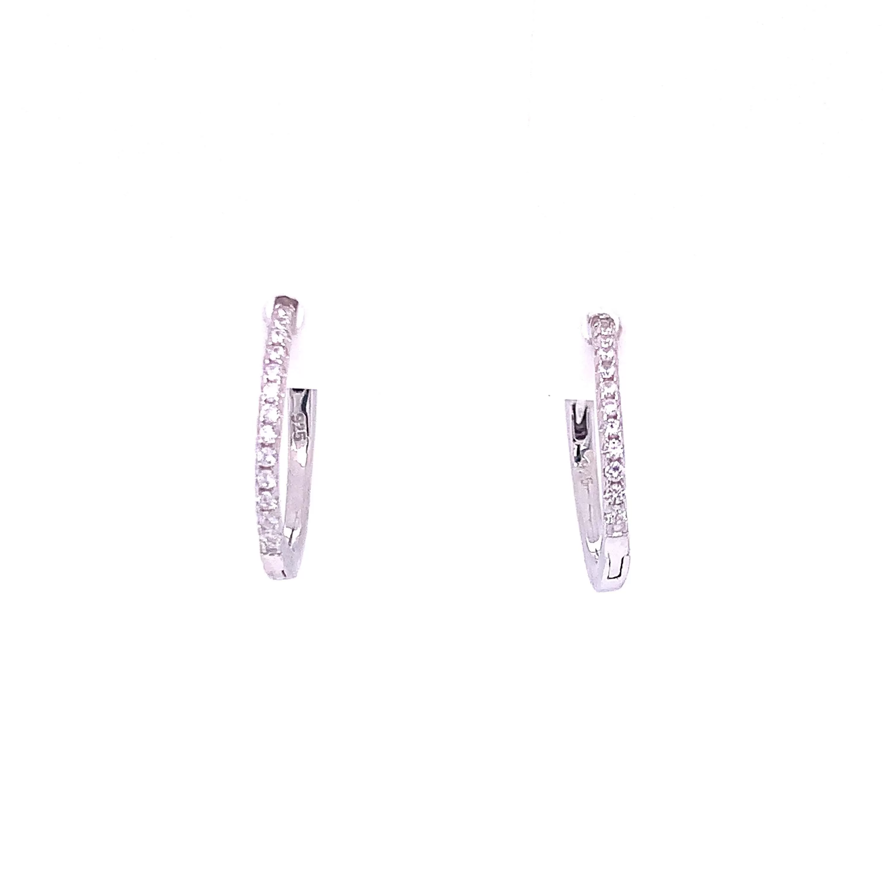 Small Oval CZ Hoops