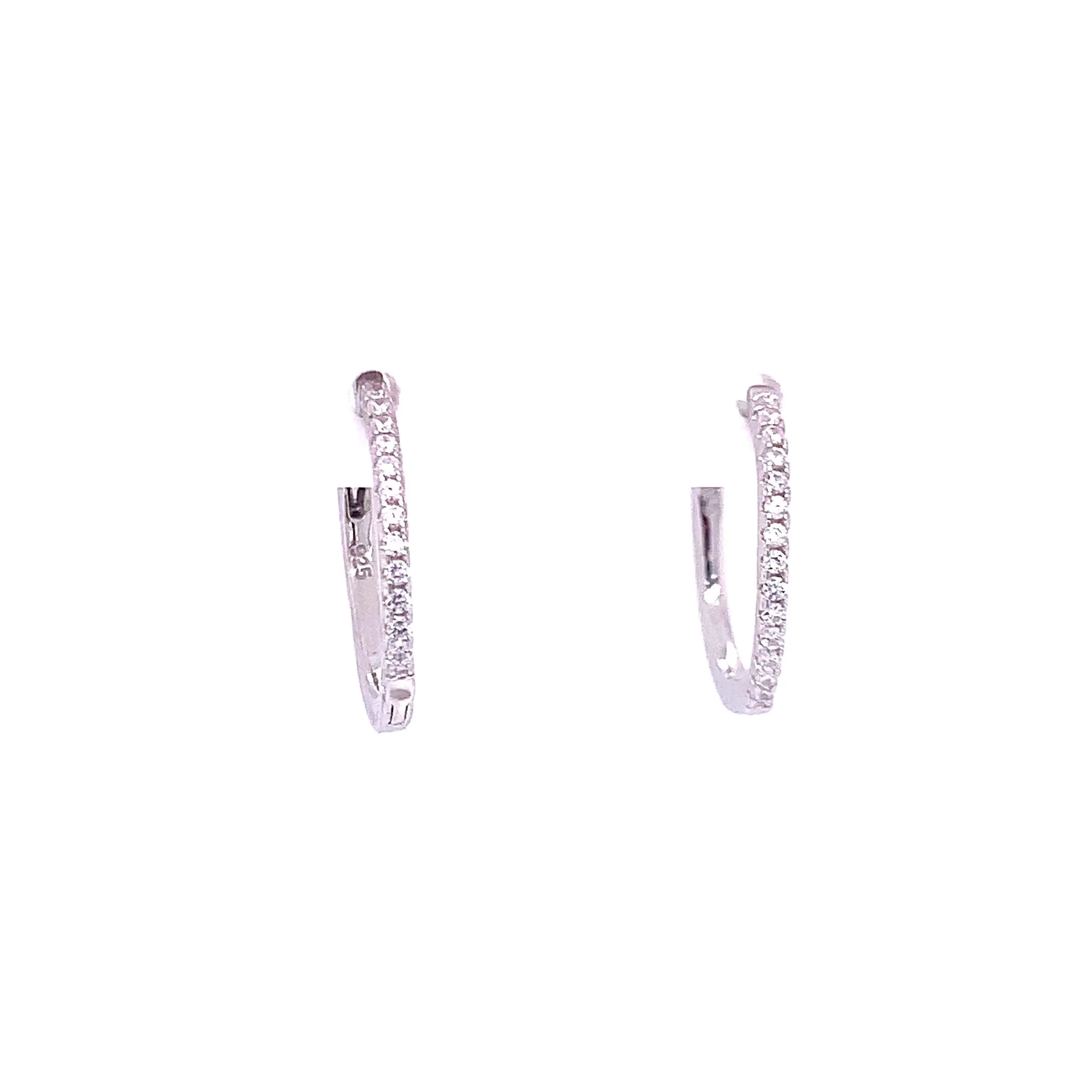 Small Oval CZ Hoops