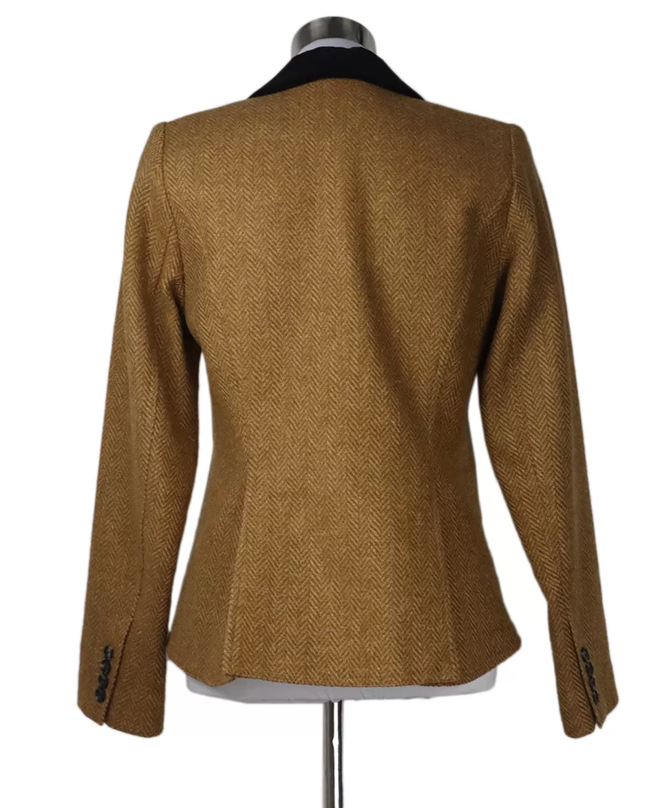 Smythe Tobacco Wool & Velvet Blazer sz 10