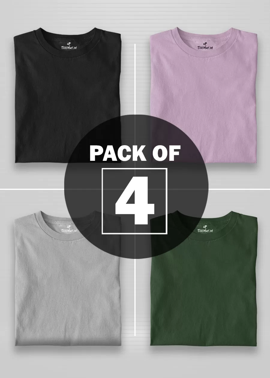 Solid Half Sleeve T-Shirt Women Combo - Pack of 4