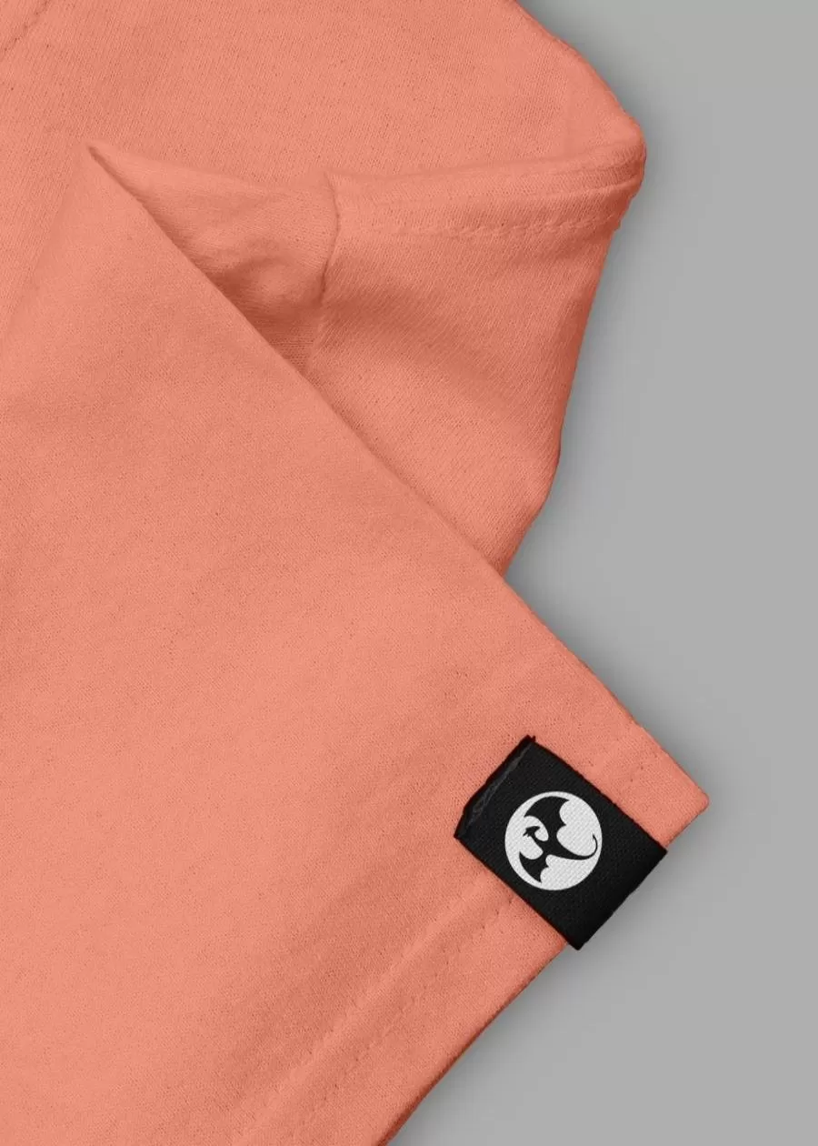 Solid Men Full Sleeve T-Shirt - Salmon Pink