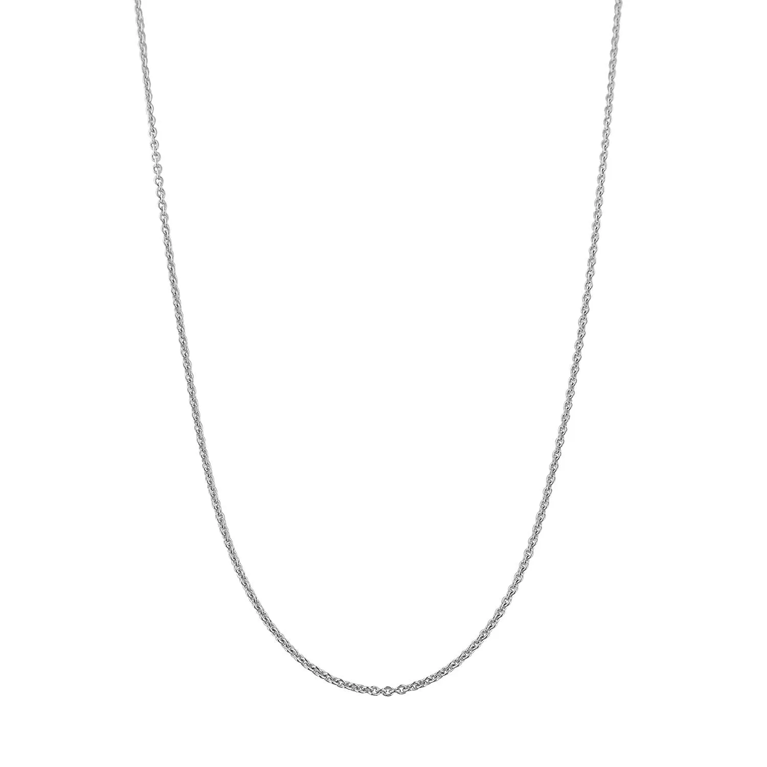 Sterling Silver 1.3mm Cable Chain Necklace Solid Italian Nickel-Free, 15 Inch