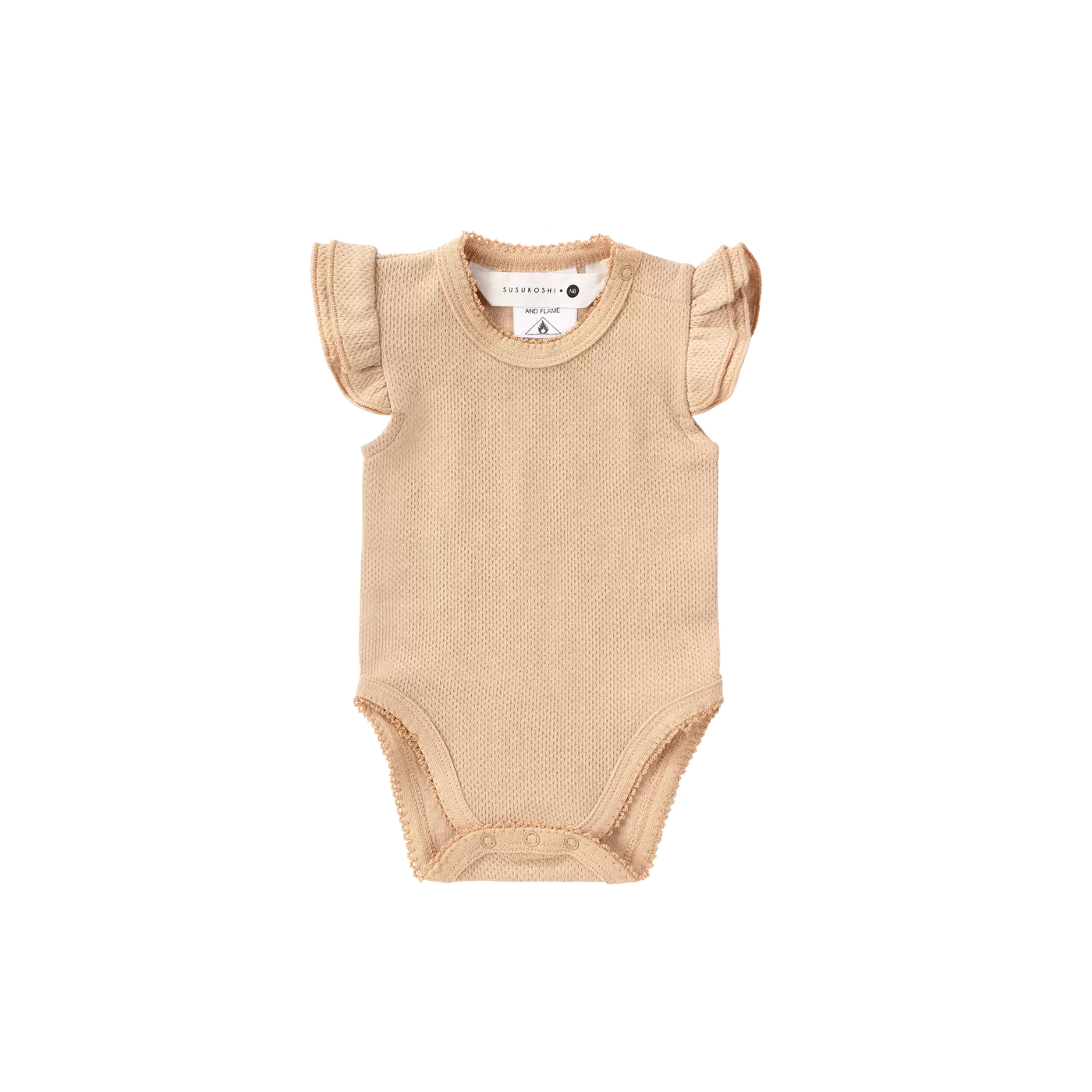 Susukoshi Organic Fluttersuit - Sand Pointelle