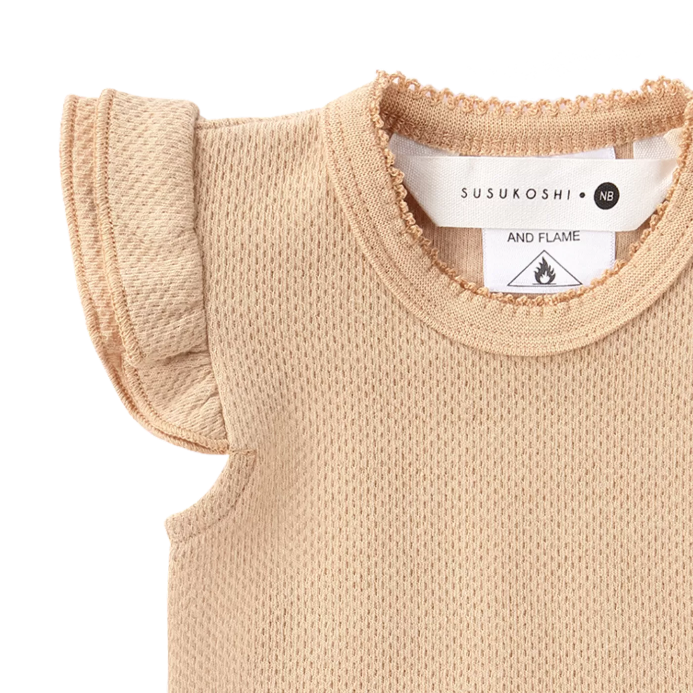 Susukoshi Organic Fluttersuit - Sand Pointelle