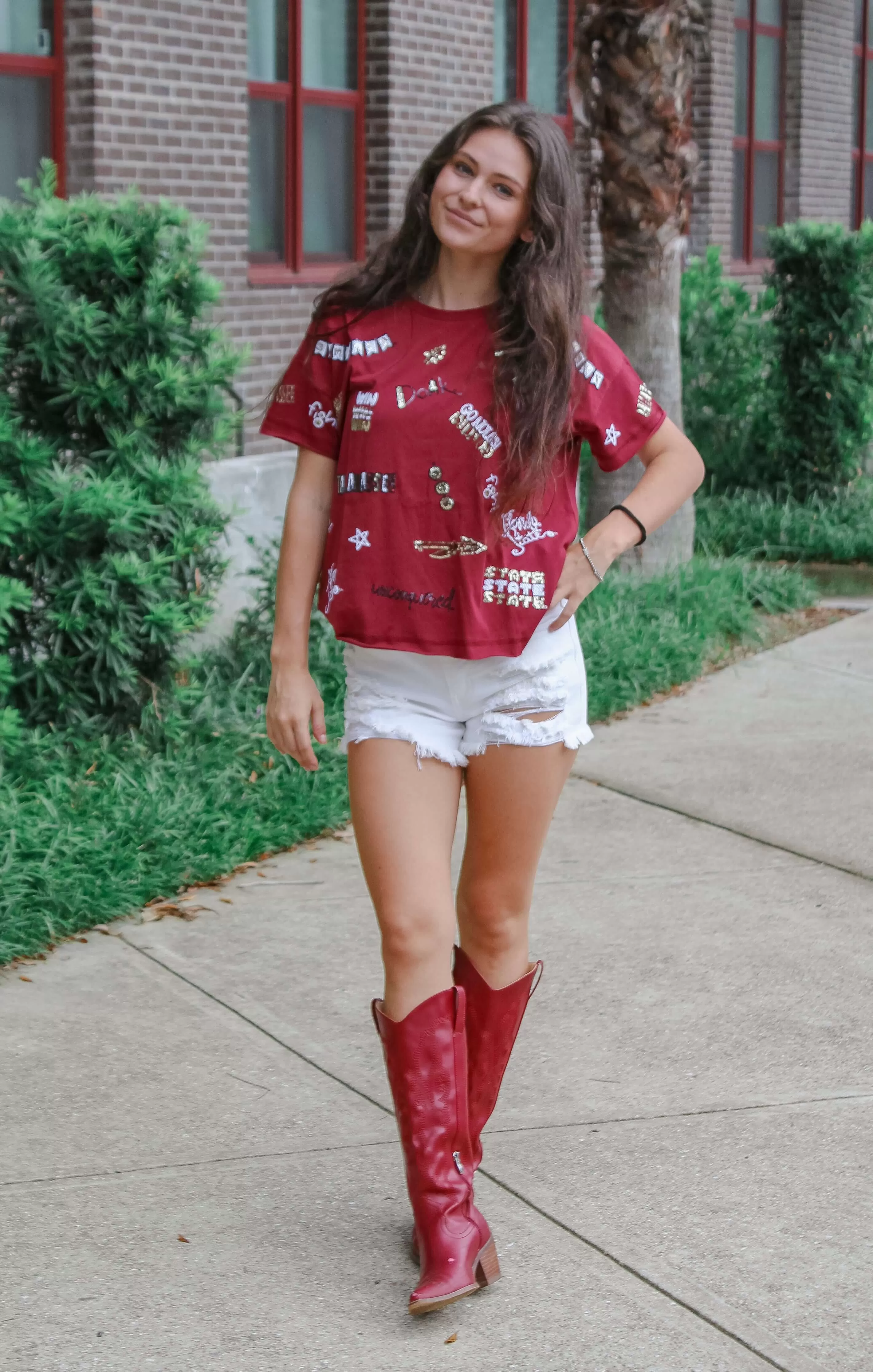 The Go 'Noles Sequin Boxy Tee