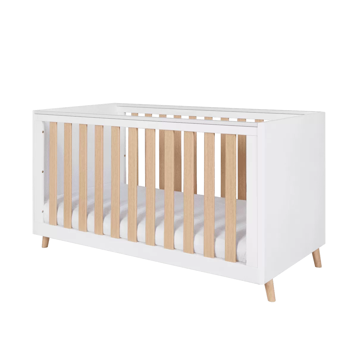 Tutti Bambini Fika Cot Bed - White/Light Oak