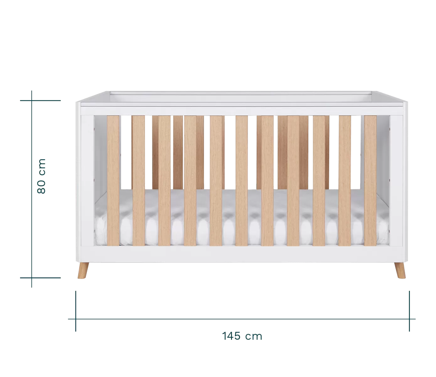 Tutti Bambini Fika Cot Bed - White/Light Oak