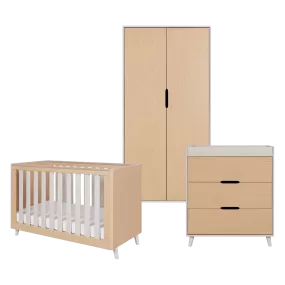 Tutti Bambini Fika Mini 3pc Room Set - Light Oak/White Sand