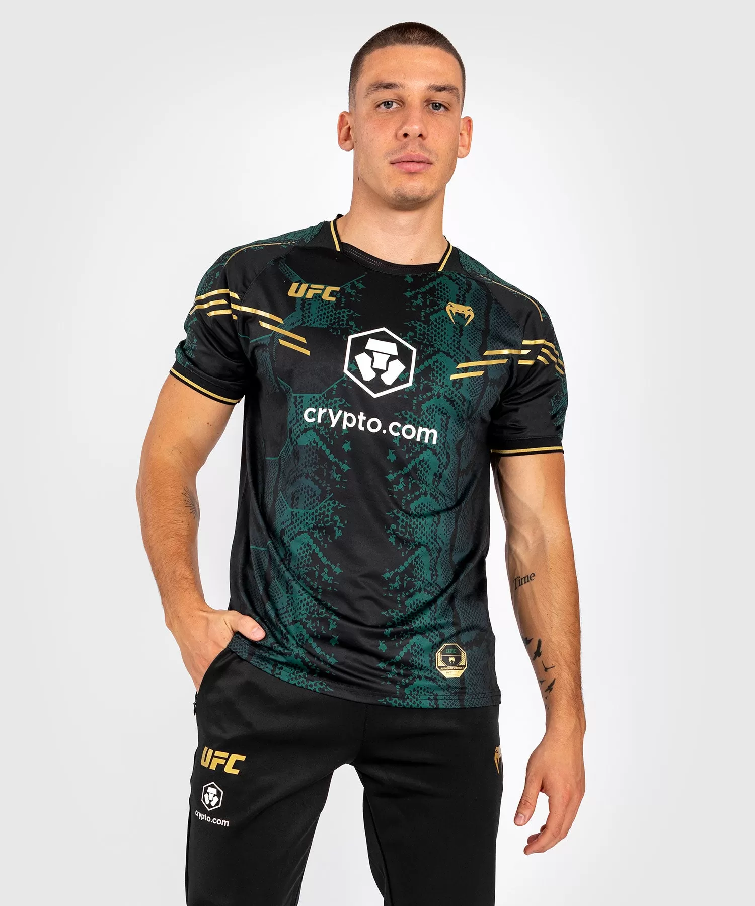 UFC Adrenaline by Venum Authentic Fight Night Men’s Jersey - Emerald Edition - Green/Black/Gold