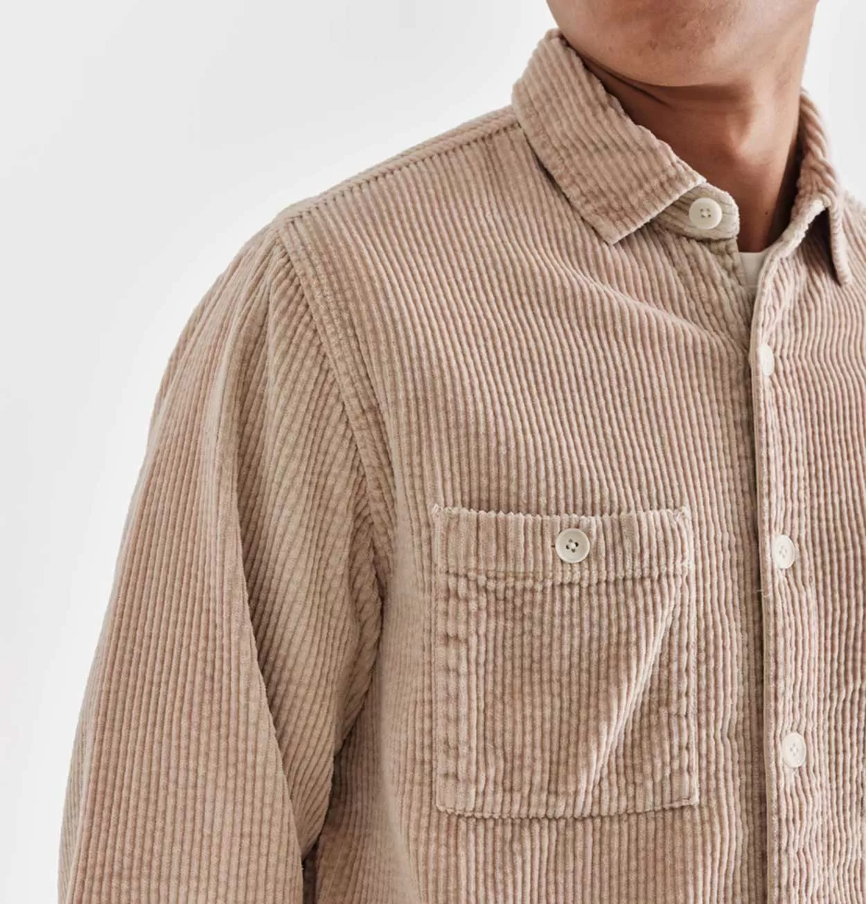 Wax London Whiting Overshirt in Stone