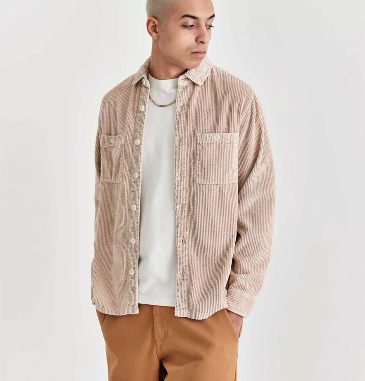 Wax London Whiting Overshirt in Stone