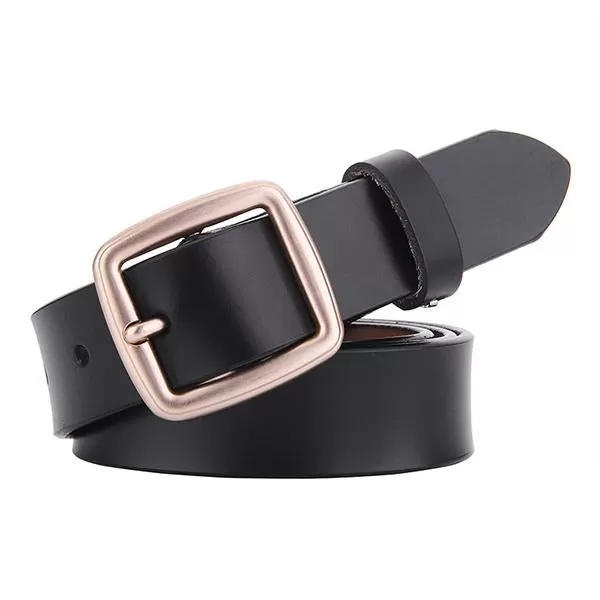 Women's All-match Square Pin Buckle Leather Solid Color Belt 52567347C