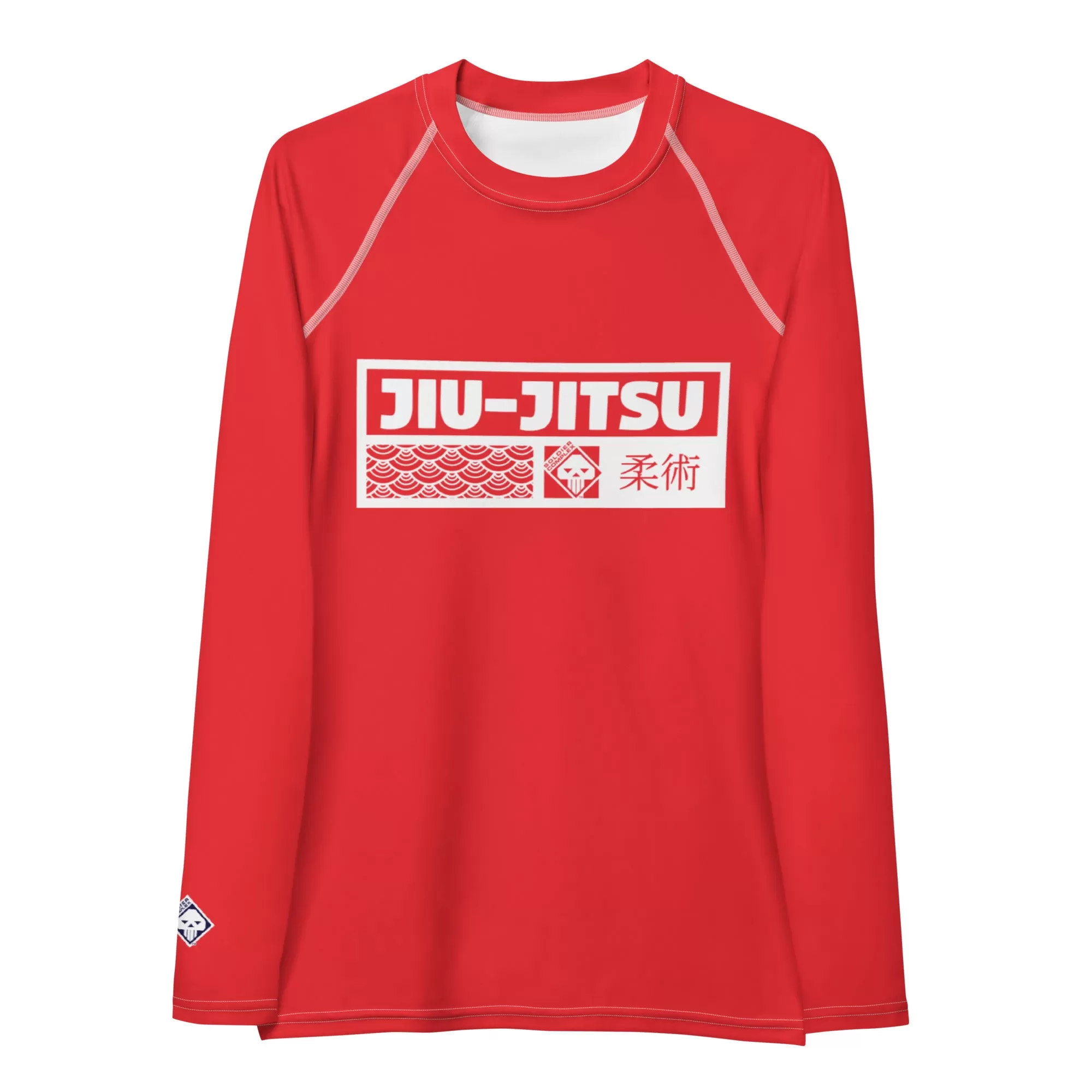 Womens Long Sleeve BJJ Rash Guard - Jiu-Jitsu 001 - Scarlet