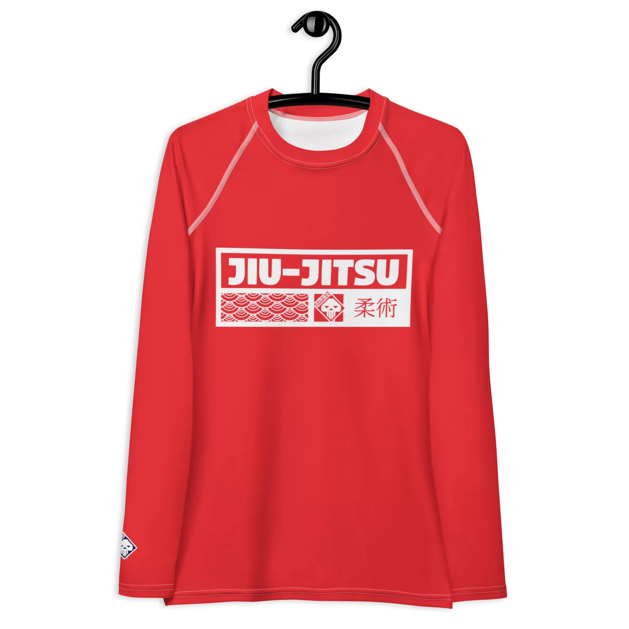 Womens Long Sleeve BJJ Rash Guard - Jiu-Jitsu 001 - Scarlet