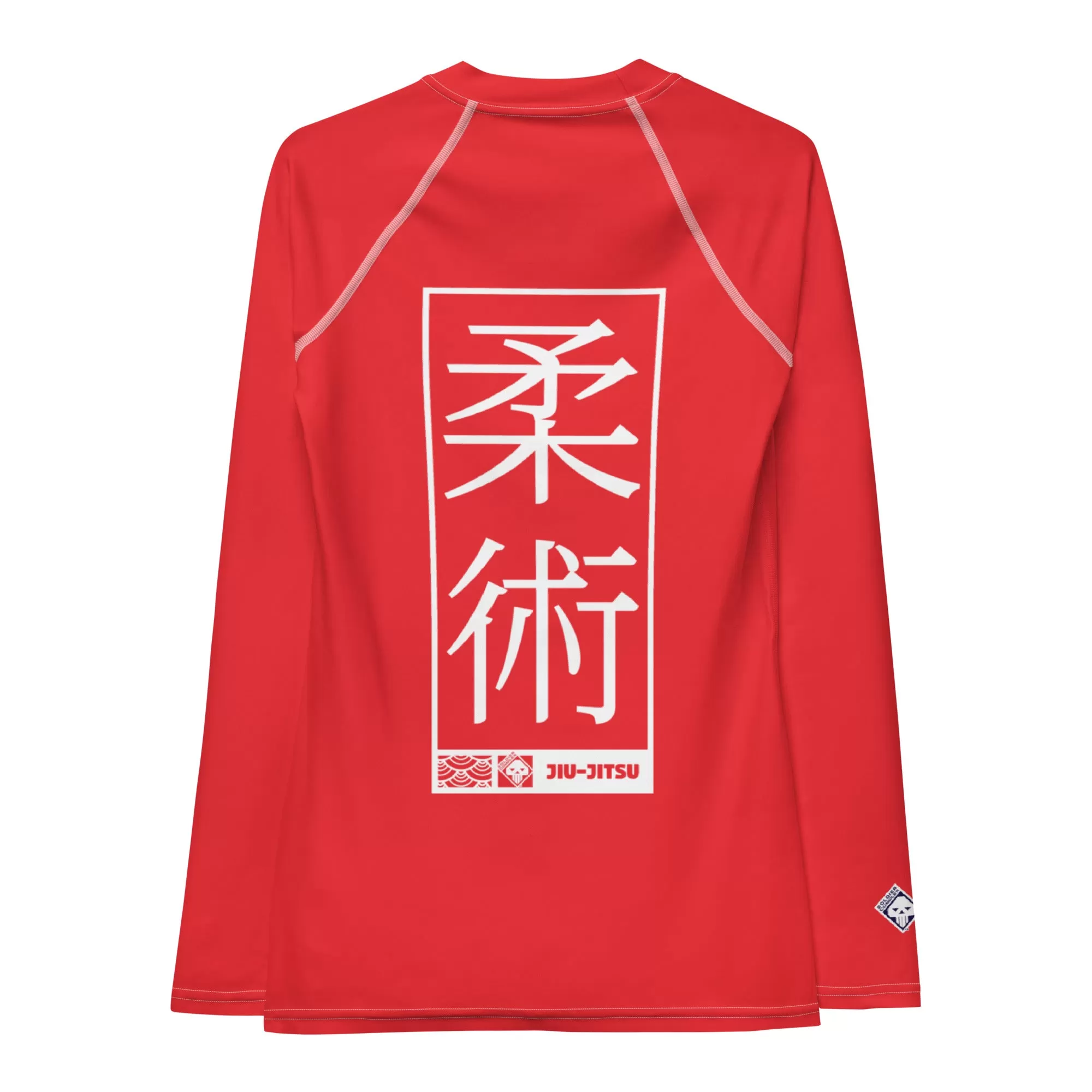 Womens Long Sleeve BJJ Rash Guard - Jiu-Jitsu 001 - Scarlet