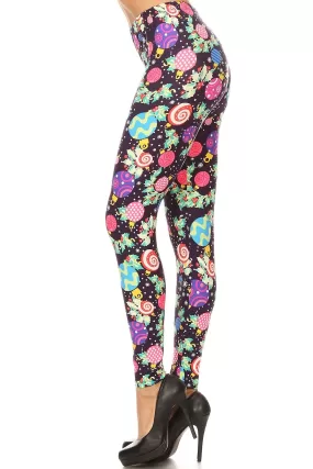 Women's Plus Christmas Ornament Pattern Printed Leggings