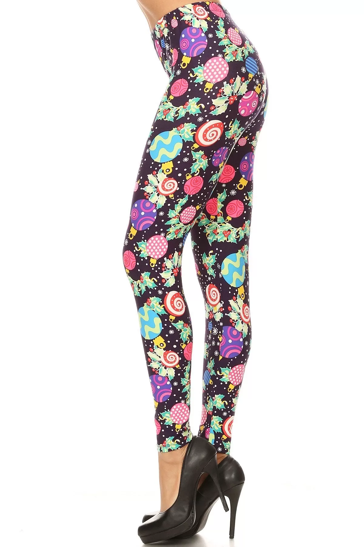 Women's Regular Christmas Ornament Pattern Printed Leggings